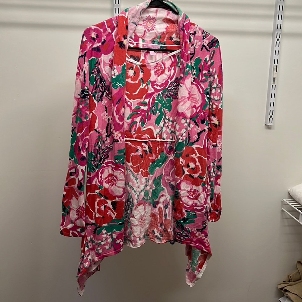 Lilly Pulitzer Jacey Sweater/Cardigan, Thing Called Love Print, Size Extra Small